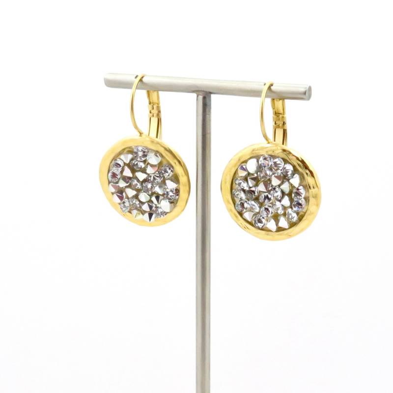 Gold Funkelnde Ohrringe | Multi Crystal Silber Kristall Helle Cocktail Lever Back von MosaicSunStudio