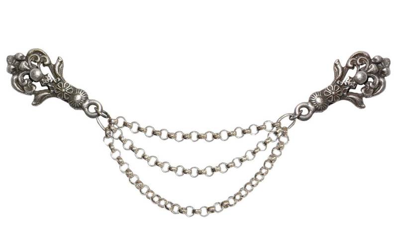 Moschen-Bayern Krawatte Kragenspange Trachtenkrawatte Herren Kragenschmuck Trachtenspange Metall 100% Messing - Farbe Altsilber von Moschen-Bayern