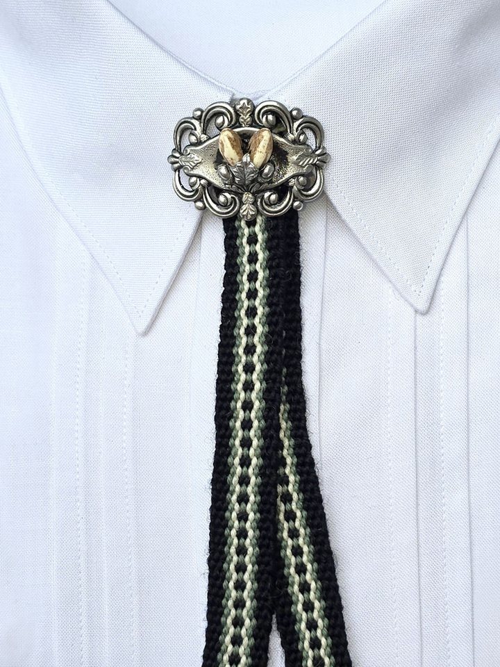 Moschen-Bayern Krawatte Trachtenband Trachtenkrawatte Krawatte Schieber Herren Schwarz Braun von Moschen-Bayern