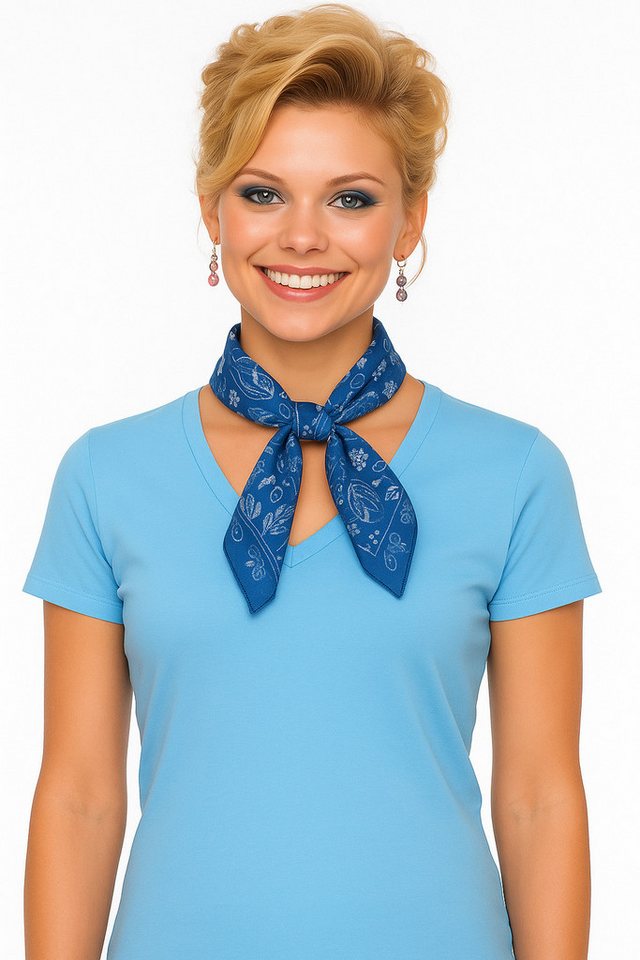 Moschen-Bayern Nickituch Halstuch Damen klein Nickituch Sommer Baumwolle Blau von Moschen-Bayern