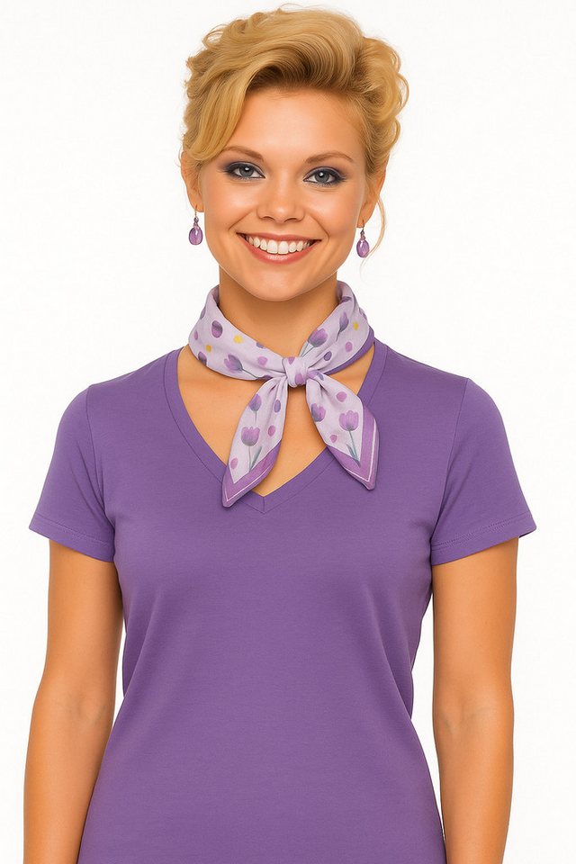 Moschen-Bayern Nickituch Halstuch Damen klein Nickituch Sommer Baumwolle Rosa + Violett von Moschen-Bayern