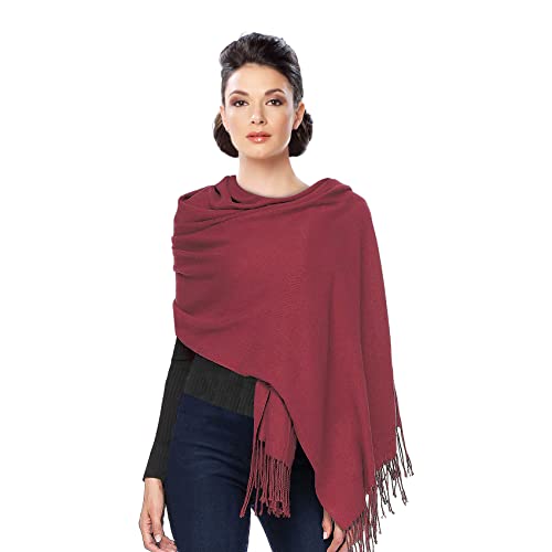 Moschen-Bayern Pashmina Stola Damen für Abendkleid Kaschmirstola Kaschmir Schal Umhang Paschmina - Bordeauxe Weinrot von Moschen-Bayern