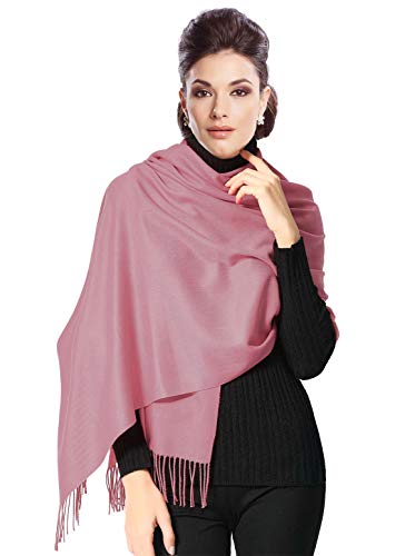 Moschen-Bayern Pashmina Stola Damen Schultertuch Schal Hochzeit Abendkleid Dirndl festlich elegant Rosa - Altrosa von Moschen-Bayern