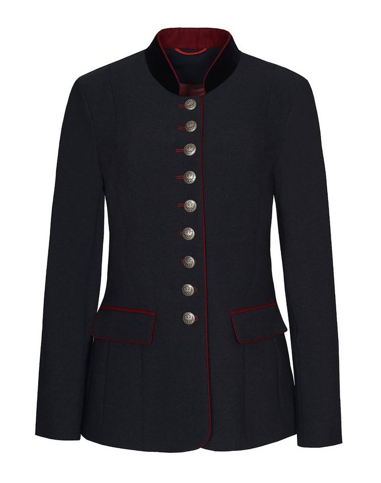 Moschen-Bayern Trachtenblazer Trachtenblazer Damen Trachtenjacke Trachtenjanker Blazer Schwarz Grau mit Stehkragen von Moschen-Bayern