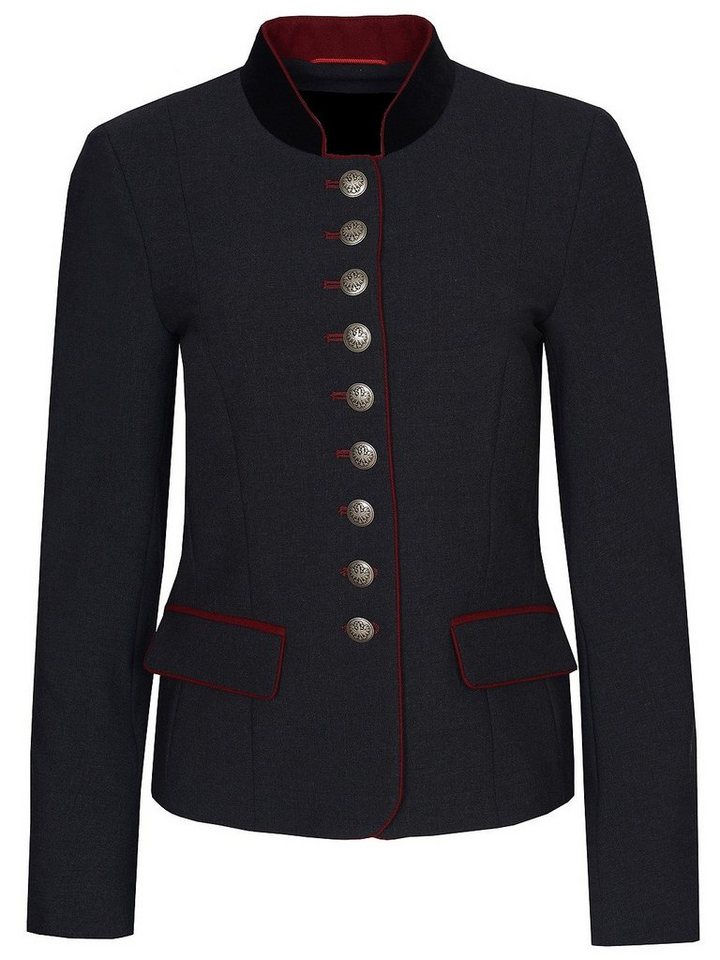 Moschen-Bayern Trachtenblazer Trachtenblazer Damen Trachtenjacke Trachtenjanker Blazer Schwarz Grau mit Stehkragen von Moschen-Bayern