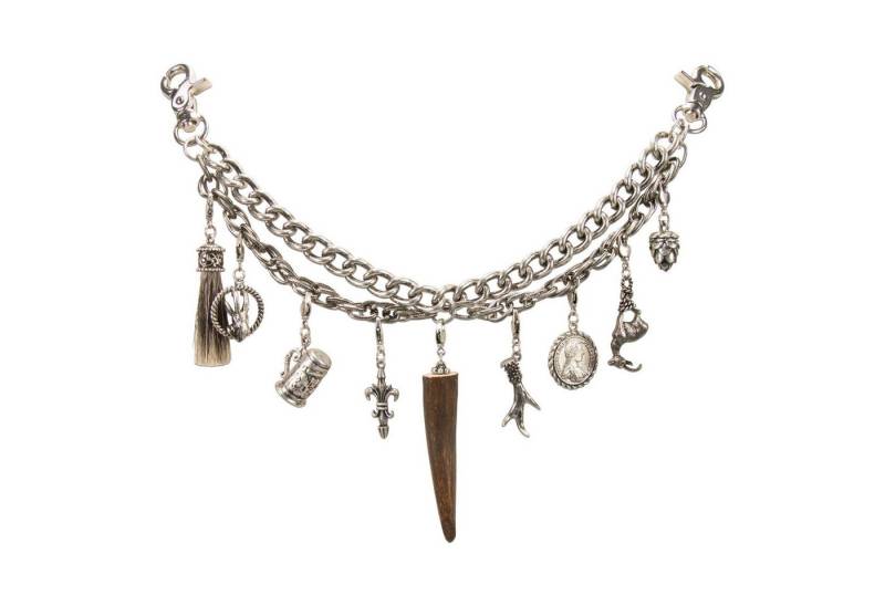 Moschen-Bayern Trachtenlederhose Charivari Herren Kette Schmuck Lederhosen Anhänger Silber Münzen Jagd enthält Teile tierischen Ursprungs - echt Hirschhorn von Moschen-Bayern