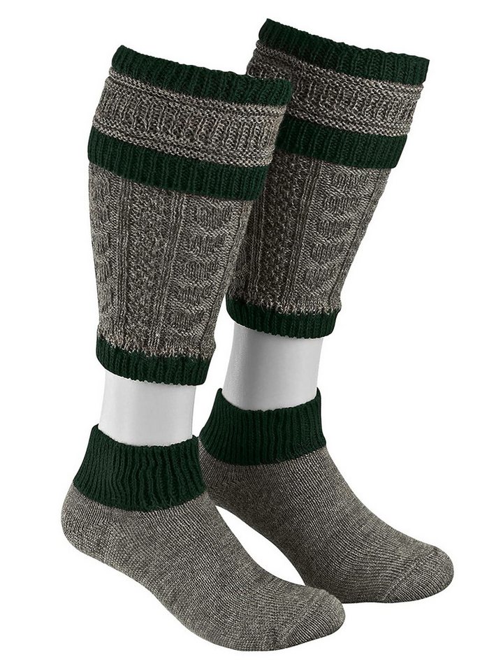 Moschen-Bayern Trachtensocken Trachtenstrümpfe Loferl Stulpen Herren Wadelstrümpfe Trachtenstrumpf (2-teilig) Zopfmuster von Moschen-Bayern