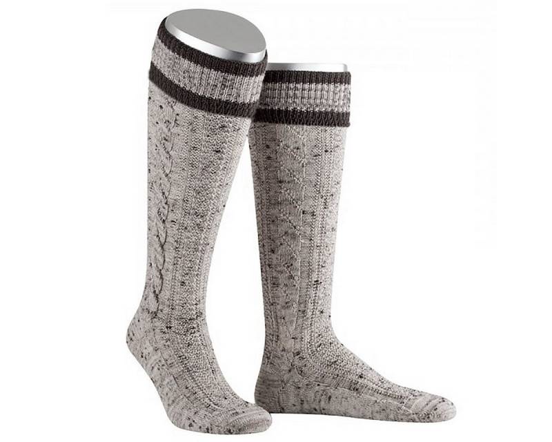 Moschen-Bayern Trachtensocken Trachtenstrumpf Herren Trachtenstrümpfe Trachtenkniestrumpf Beige aus weicher Woll-Mischung von Moschen-Bayern
