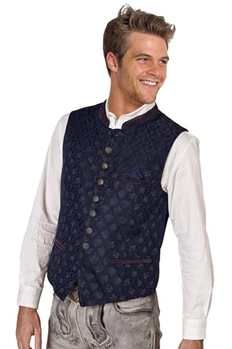 Moschen Bayern Trachtenweste Herren Gilet Hochzeitsweste Herrenweste Oktoberfest Weste-Trachten Blau Braun von Moschen Bayern