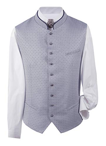 Moschen Bayern Trachtenweste Herren Gilet Hochzeitsweste Herrenweste Oktoberfest Weste-Trachten Blau Silber von Moschen Bayern