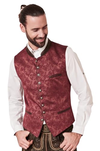 Moschen Bayern Trachtenweste Herren Gilet Hochzeitsweste Herrenweste Oktoberfest Weste-Trachten Rot Bordeauxe von Moschen Bayern