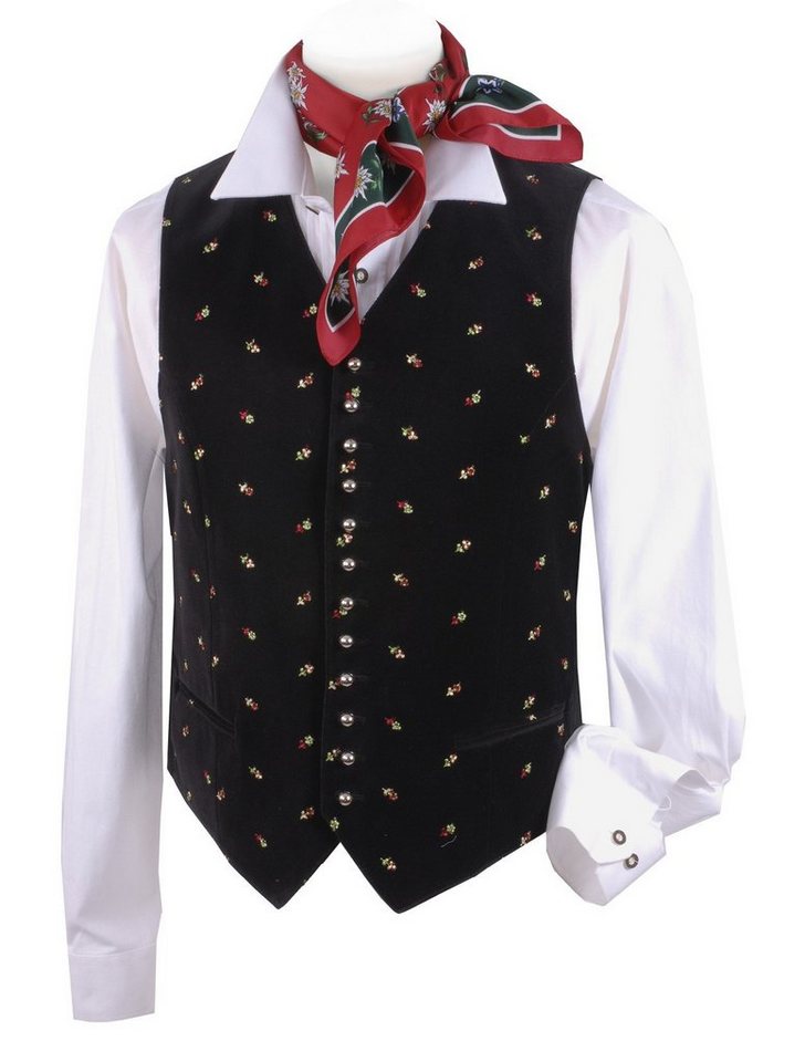 Moschen-Bayern Trachtenweste Trachtenweste Herren Samtweste Gilet Oktoberfest Herrenweste Schwarz Weste, Trachtenweste, Samtweste, Weste mit V-Ausschnitt, Weste bestickt von Moschen-Bayern