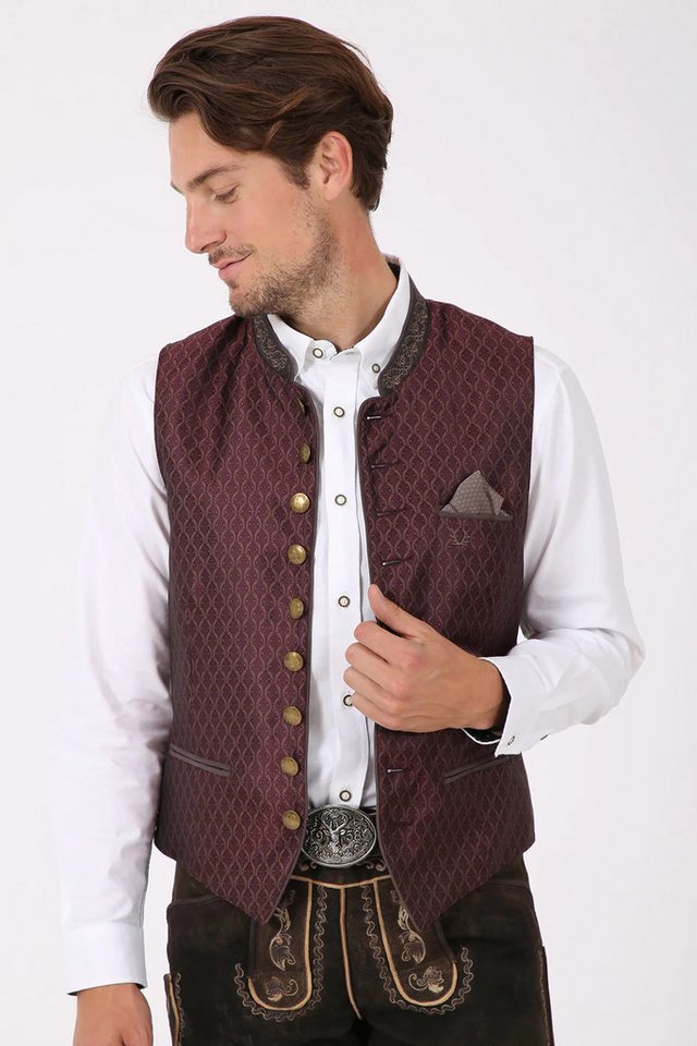 Moschen-Bayern Trachtenweste Trachtenweste Herren Weste Gilet Herrenweste Weinrot Lederhosenweste Weste, Weste mit Stehkragen, Hochzeitsweste, Lederhosenweste, Anzugweste von Moschen-Bayern