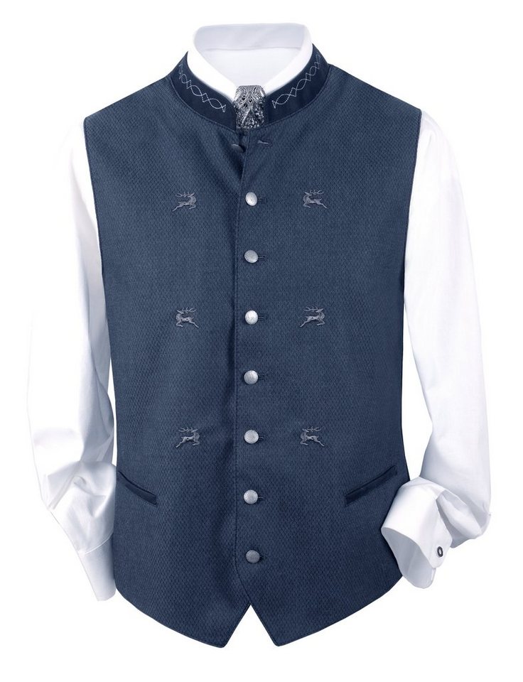 Moschen-Bayern Trachtenweste Trachtenweste Herren Weste Hochzeitsweste Gilet Herrenweste Blau Weste, Weste mit Stehkragen, Weste Hirsch, Weste bestickt, Hochzeitsweste von Moschen-Bayern