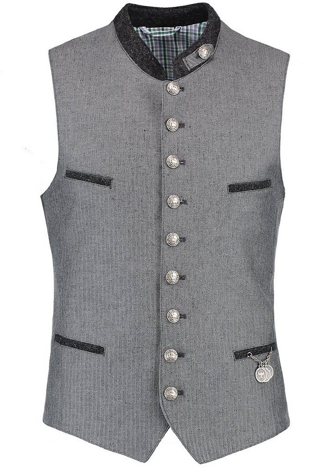 Moschen-Bayern Trachtenweste Trachtenweste Herren Weste Trachten Gilet Herrenweste Grau Weste, Weste mit Stehkragen, Anzugweste, Hochzeitsweste von Moschen-Bayern