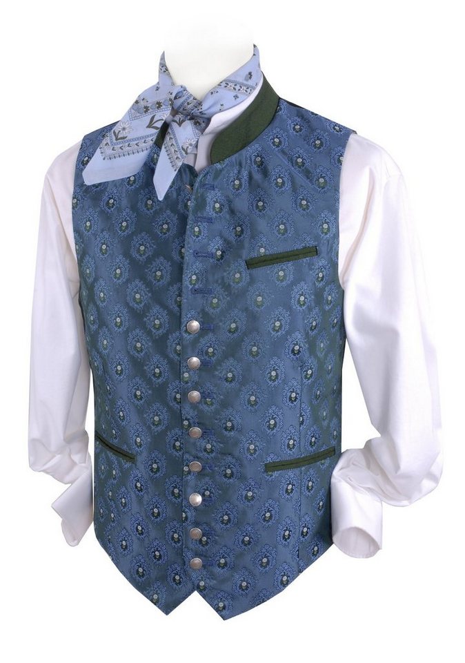 Moschen-Bayern Trachtenweste Trachtenweste Herren Weste Trachten Gilet Herrenweste Blau Weste, Weste mit Stehkragen, Hochzeitsweste, Anzugweste von Moschen-Bayern