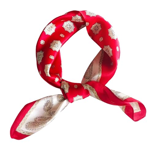 Trachtenhalstuch Seidenhalstuch Halstuch Trachten Damen Herren Nickituch 100% Seide Tuch Seidentuch Rot Creme von Moschen-Bayern