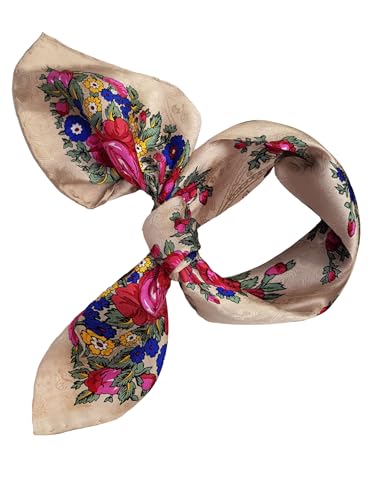 Trachtenhalstuch Trachtentuch Halstuch Trachten Damen Herren Nickituch zum Oktoberfest Bayern Seide Tuch Seidentuch Beige von Moschen-Bayern