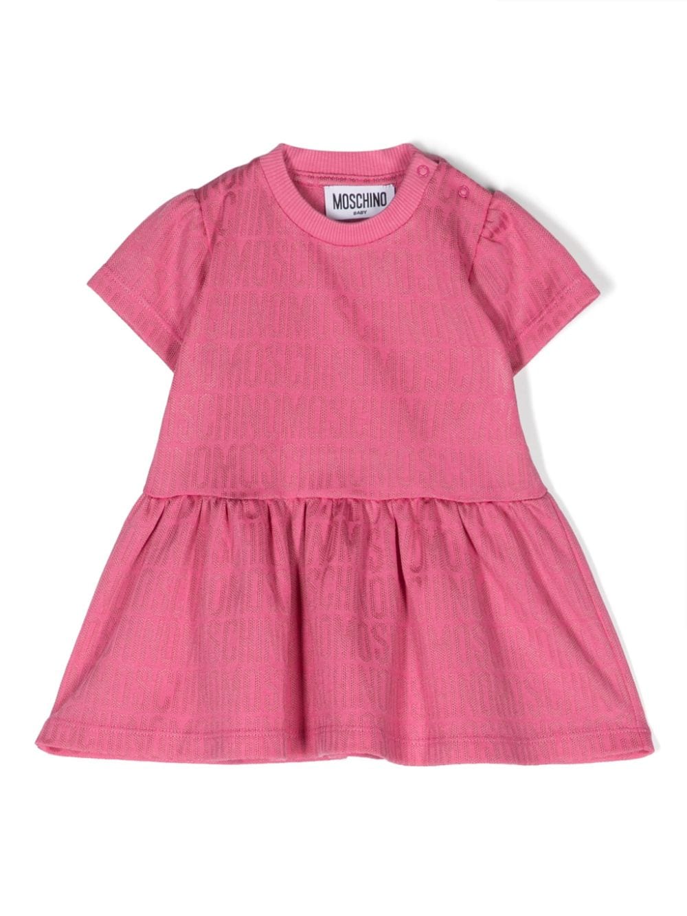 Moschino Kids Ausgestelltes Kleid aus Logo-Jacquard - Rosa von Moschino Kids