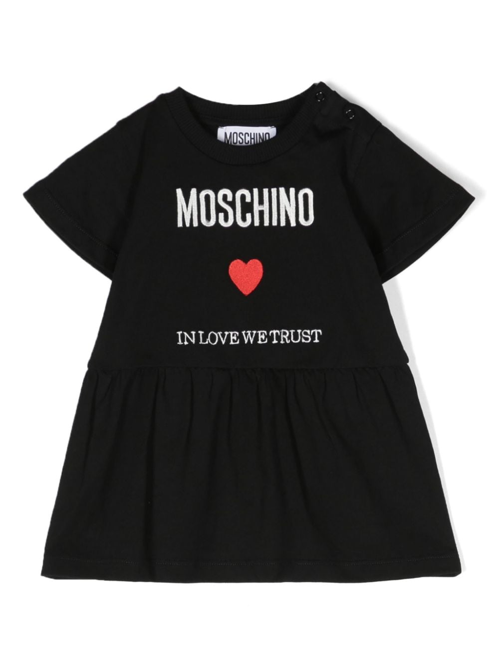 Moschino Kids Ausgestelltes Kleid mit Logo-Stickerei - Schwarz von Moschino Kids