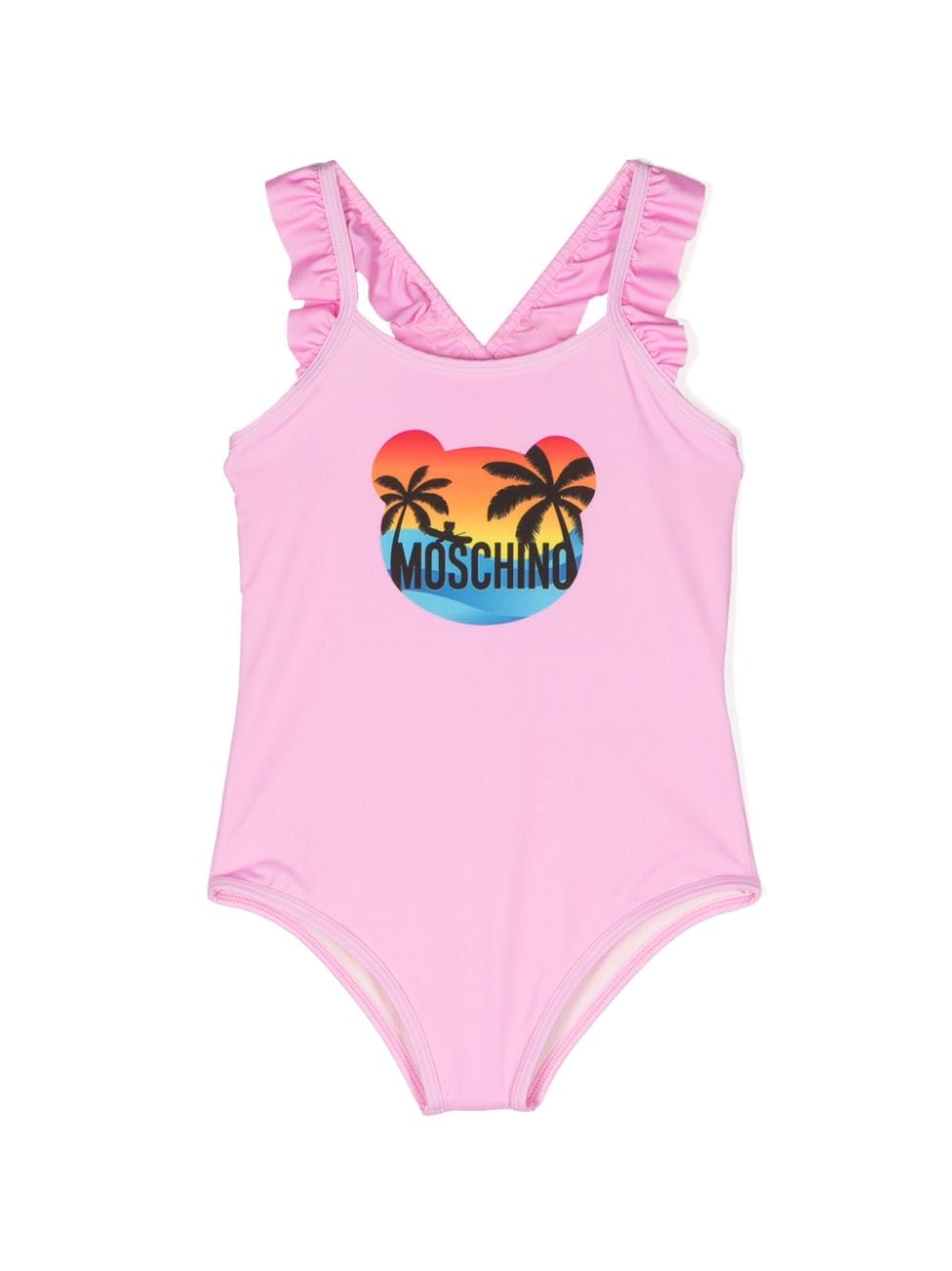 Moschino Kids Badeanzug mit Teddybär-Print - Rosa von Moschino Kids