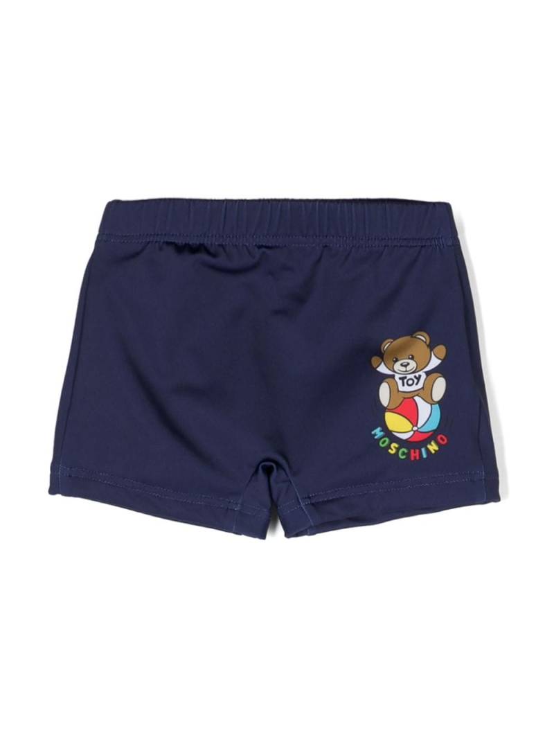 Moschino Kids Badeshorts mit Teddy-Print - Blau von Moschino Kids