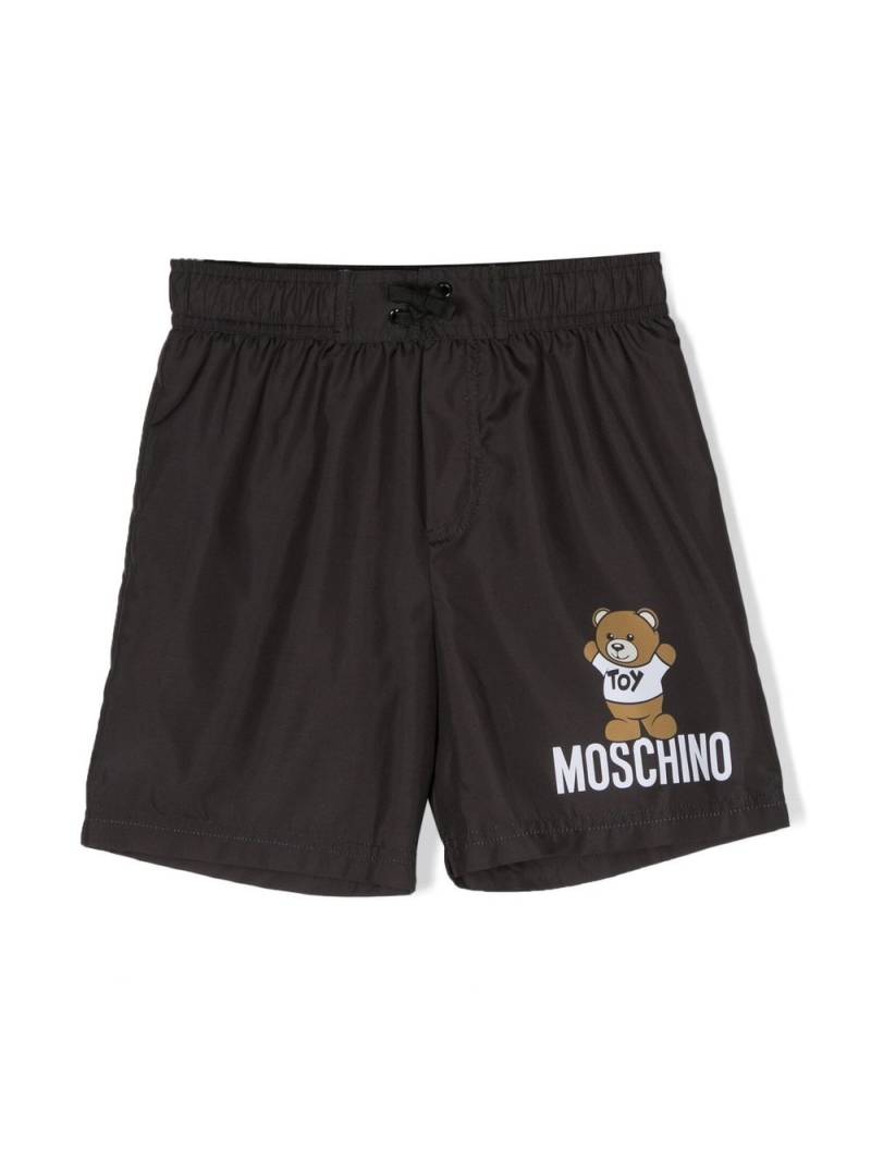 Moschino Kids Badeshorts mit Teddy-Print - Schwarz von Moschino Kids