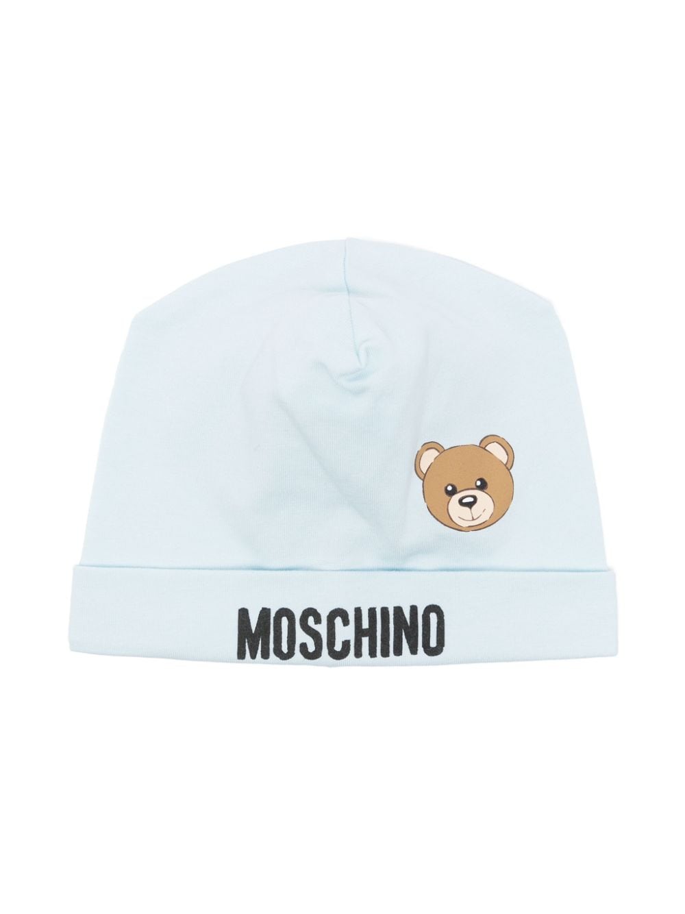 Moschino Kids Beanie mit Teddy - Blau von Moschino Kids