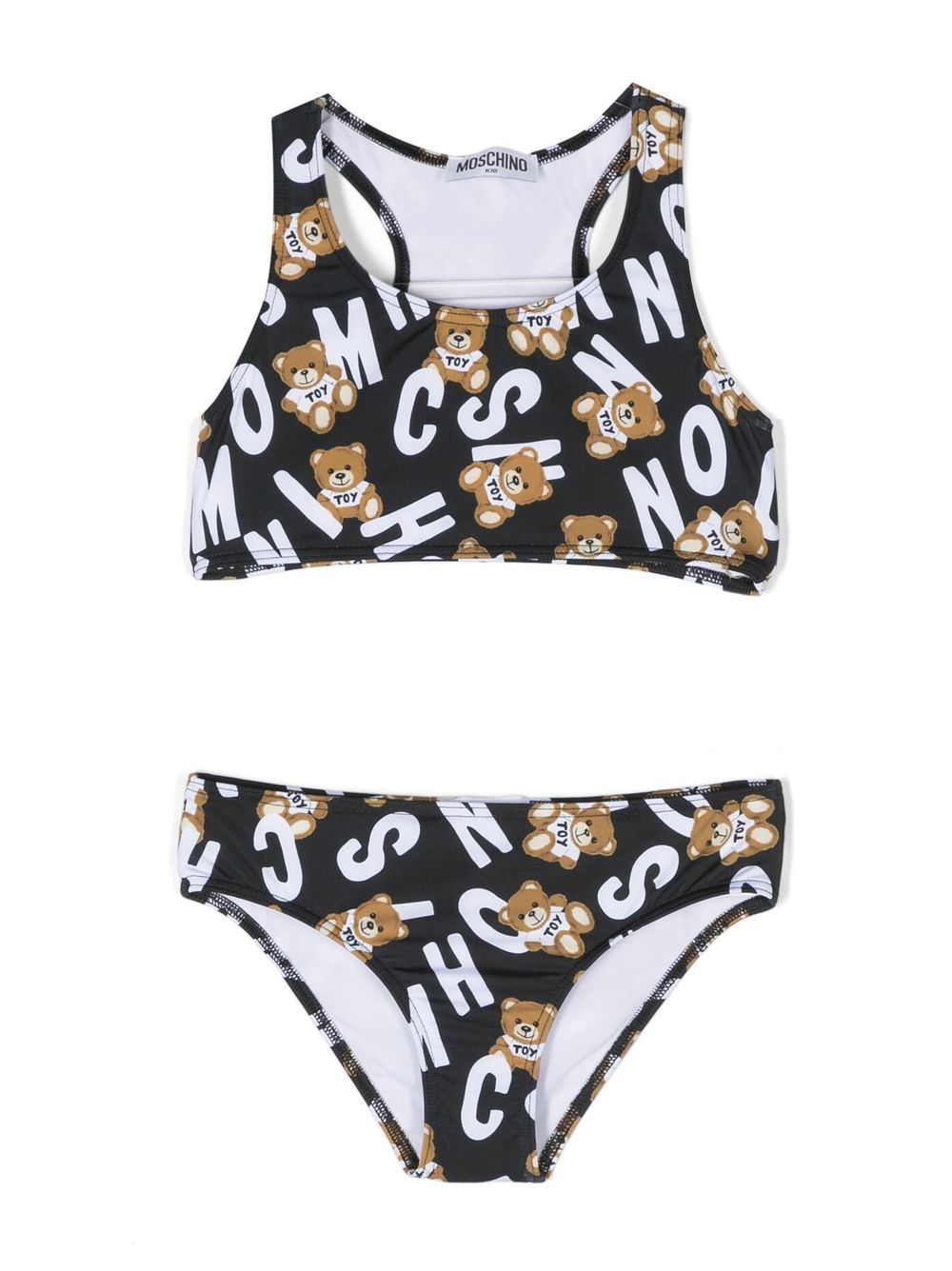 Moschino Kids Bikini mit Logo-Print - Schwarz von Moschino Kids