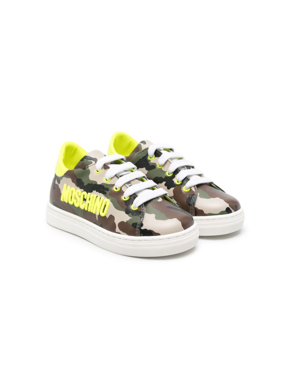 Moschino Kids Camouflage-Sneakers mit Logo-Stickerei - Nude von Moschino Kids