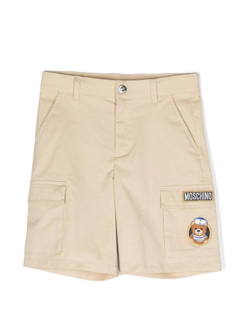 Moschino Kids Cargo-Shorts mit Matrosen-Teddy - Nude von Moschino Kids