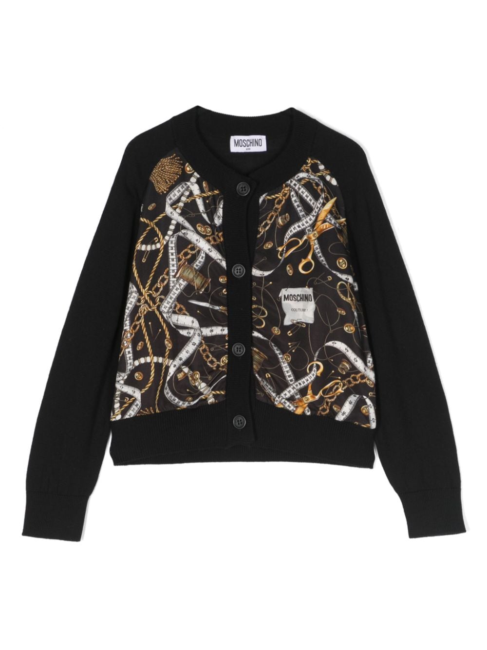 Moschino Kids Cardigan mit Ketten-Print - Schwarz von Moschino Kids