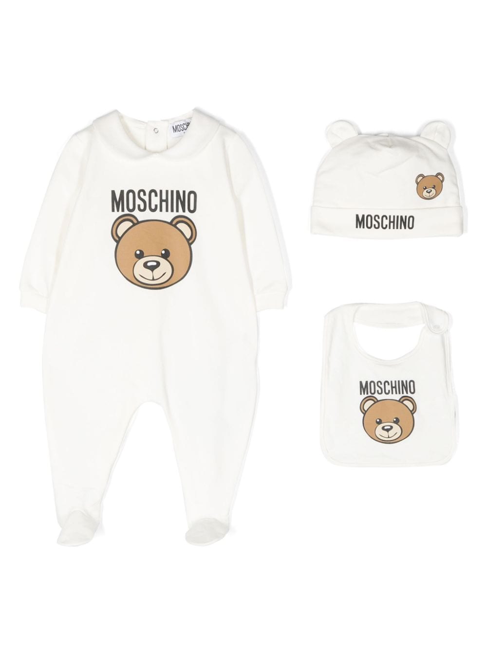 Moschino Kids Dreiteiliges Pyjama-Set mit Teddy - Weiß von Moschino Kids