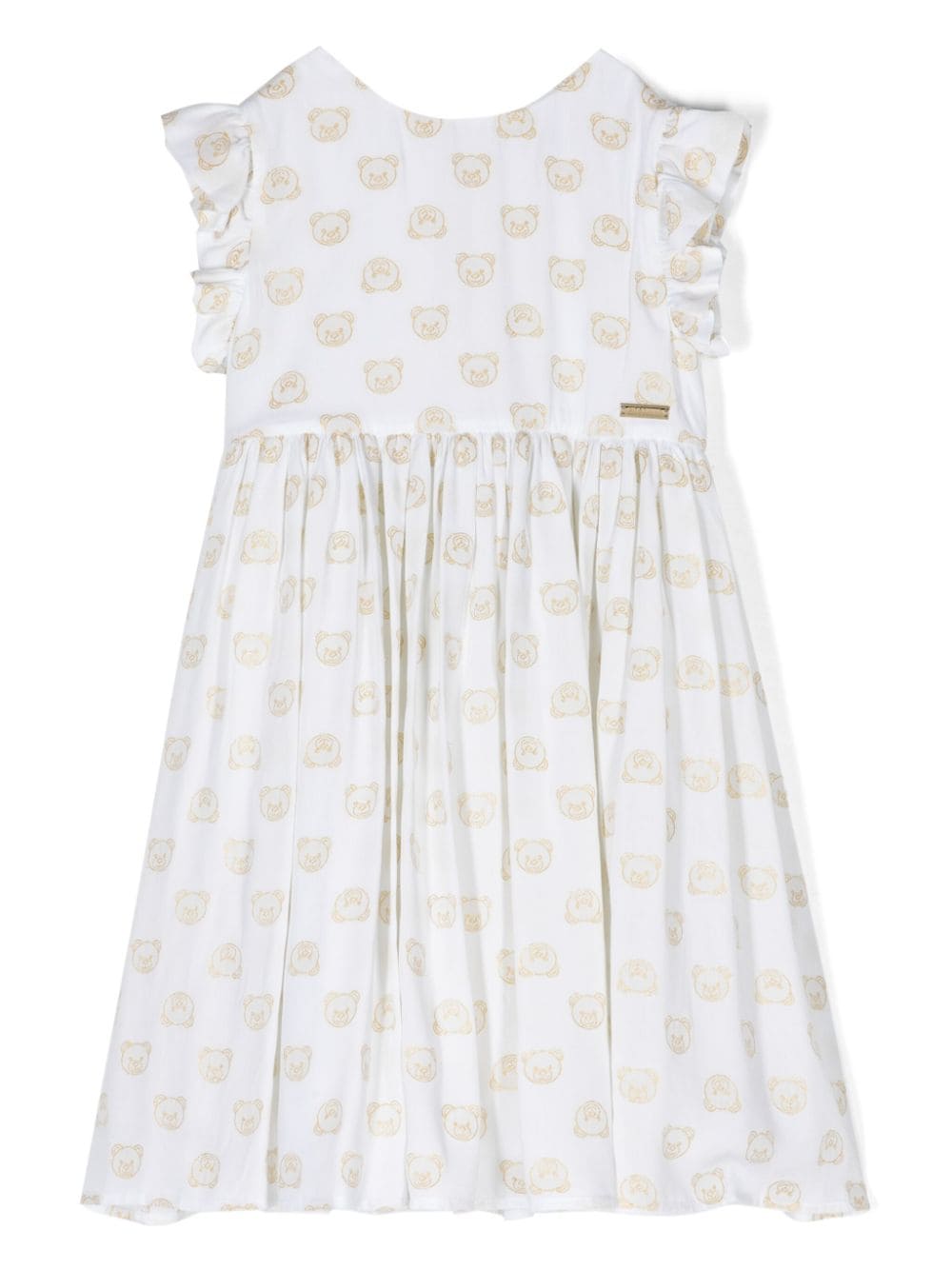 Moschino Kids Faltenkleid mit Teddy-Print - Weiß von Moschino Kids