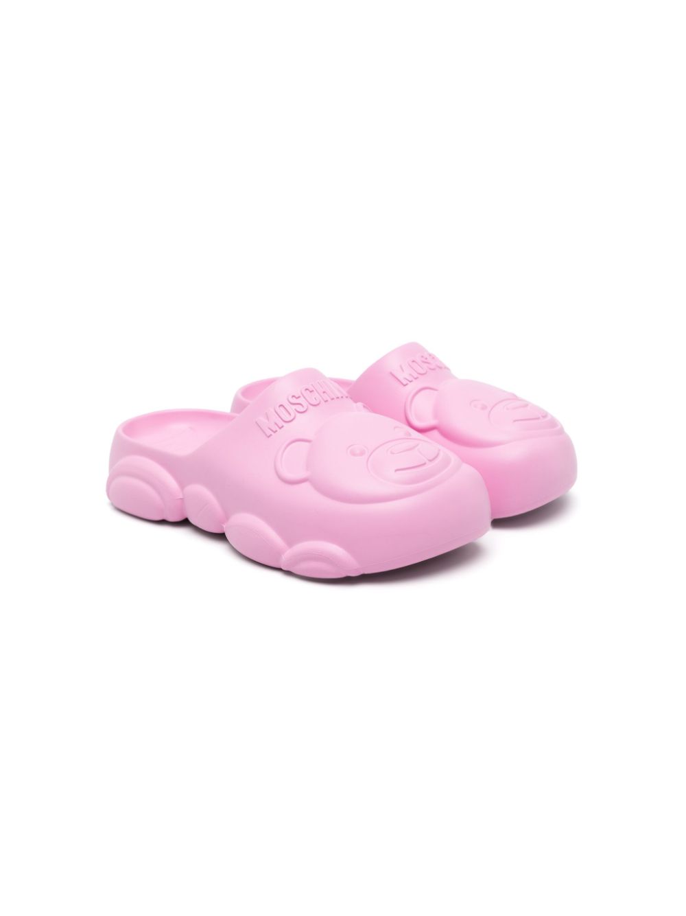 Moschino Kids Flatform-Slipper mit Teddy - Rosa von Moschino Kids