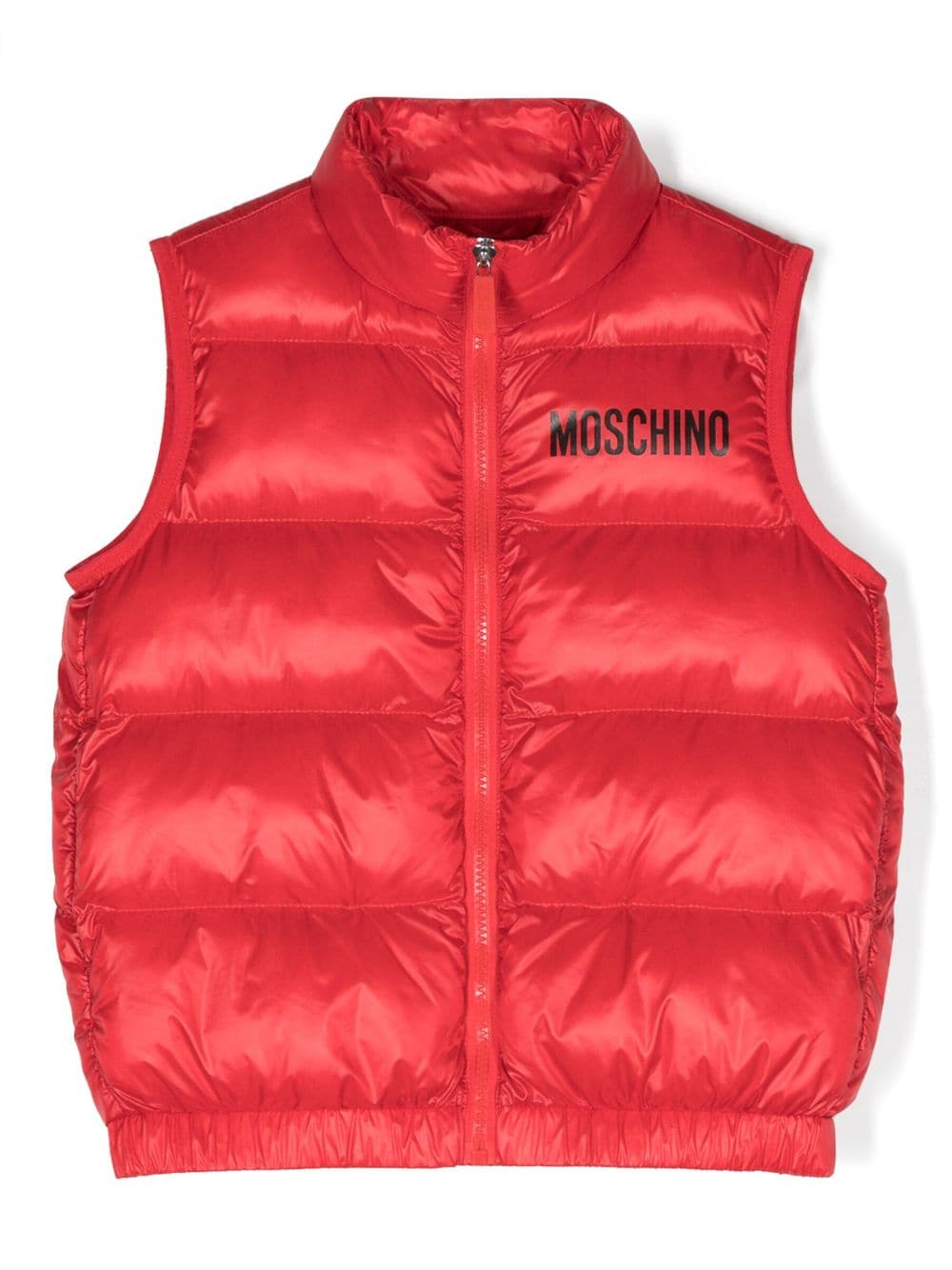 Moschino Kids Gefütterte Weste mit Logo-Print - Rot von Moschino Kids