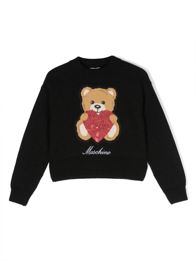 Moschino Kids Pullover mit Teddy - Schwarz von Moschino Kids