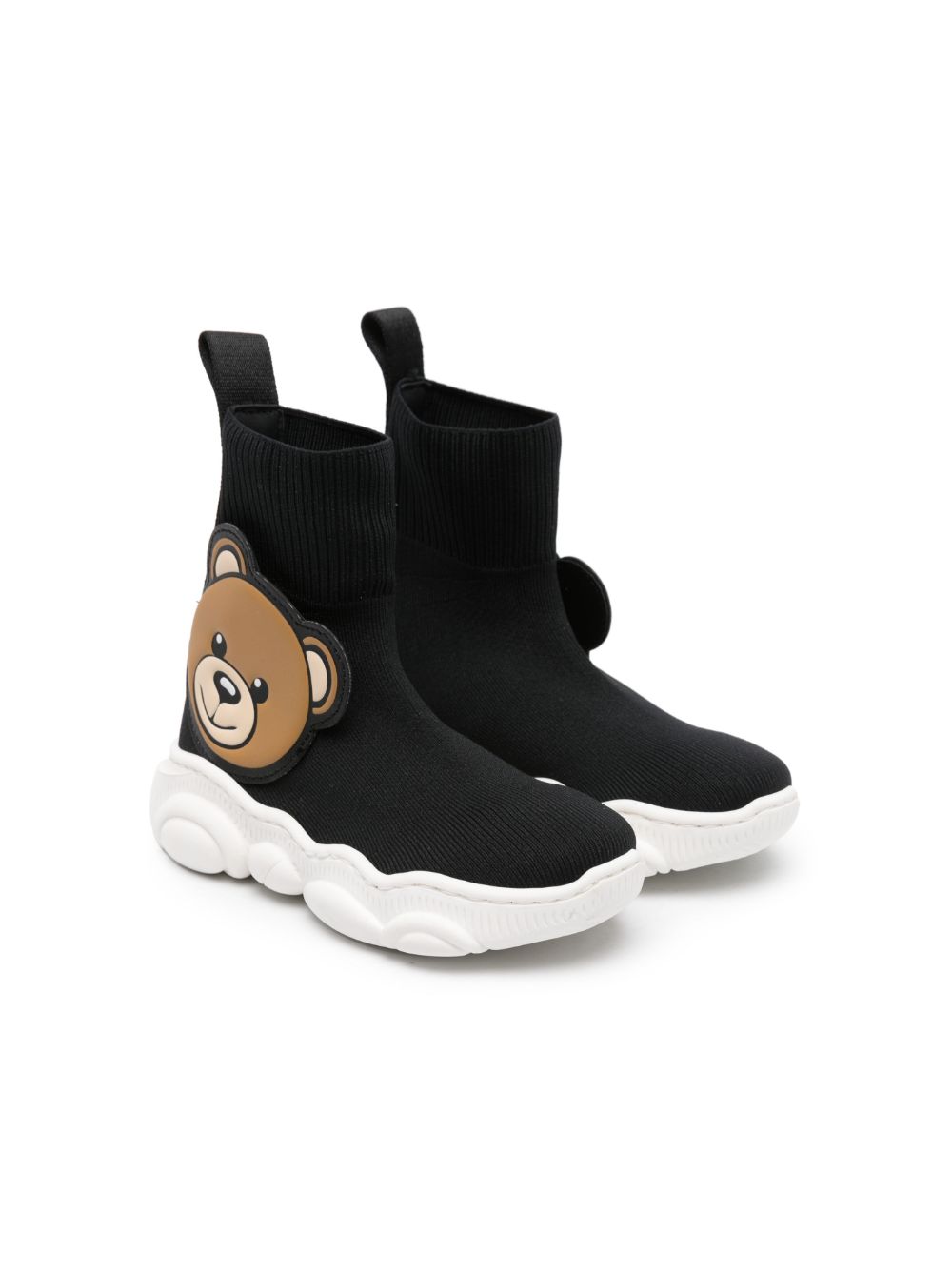 Moschino Kids High-Top-Sneakers mit Teddy - Schwarz von Moschino Kids