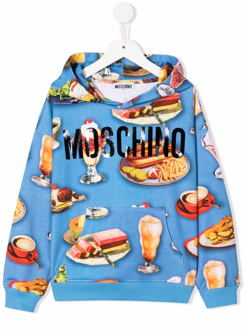 Moschino Kids Hoodie mit Fast-Food-Print - Blau von Moschino Kids