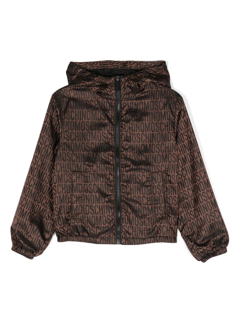 Moschino Kids Jacke mit durchgehendem Jacquard-Logo - Braun von Moschino Kids