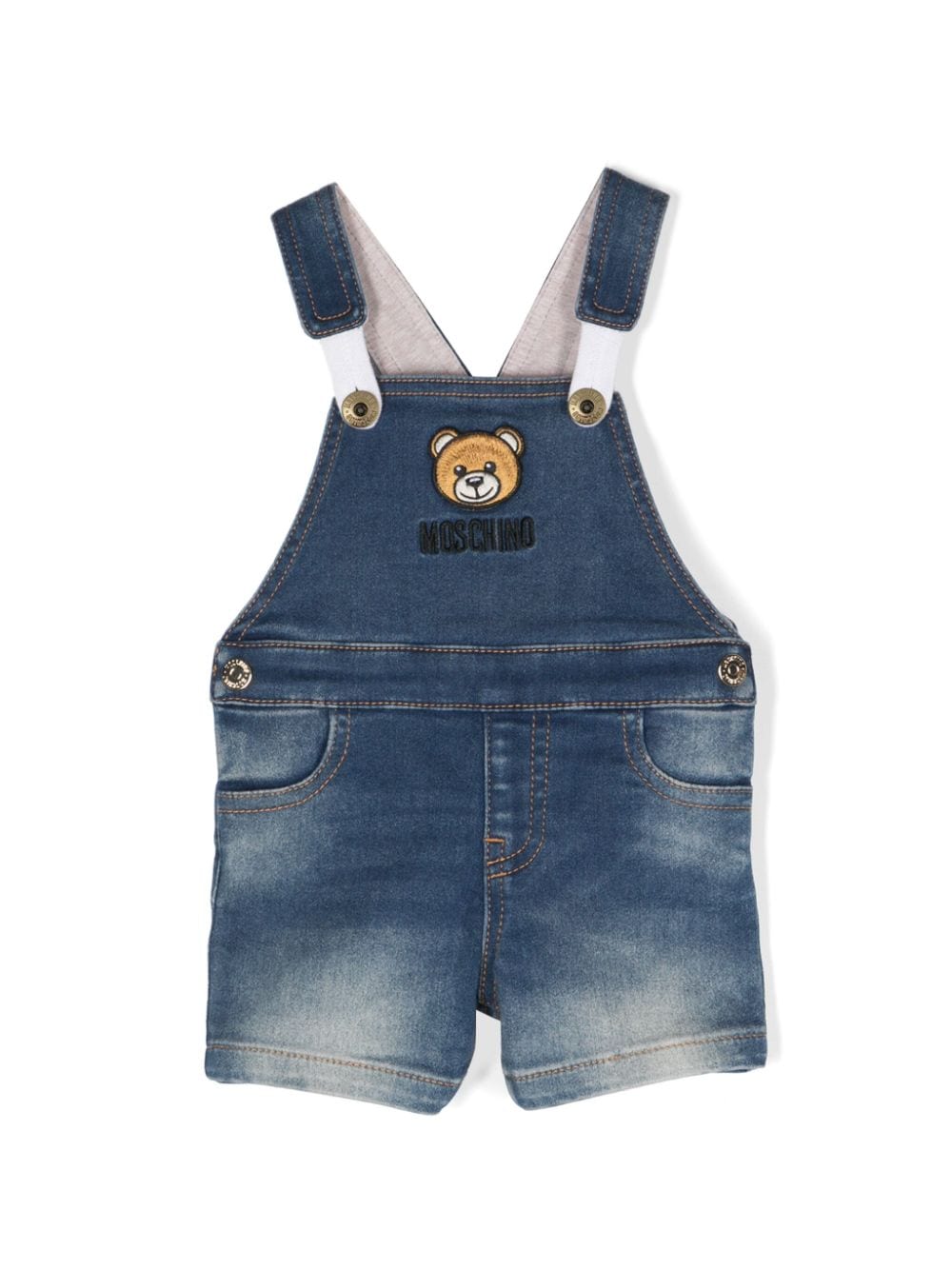 Moschino Kids Jeans-Latzhose mit Teddy - Blau von Moschino Kids