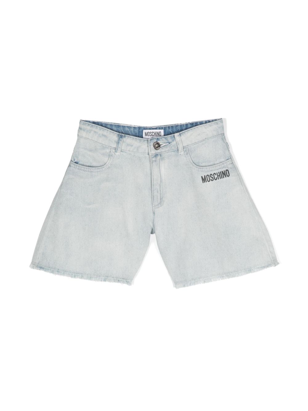 Moschino Kids Jeans-Shorts mit Fransensaum - Blau von Moschino Kids