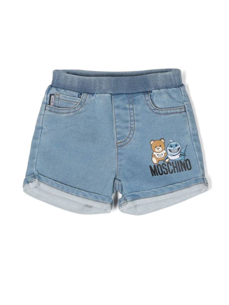 Moschino Kids Jeans-Shorts mit Hai - Blau von Moschino Kids