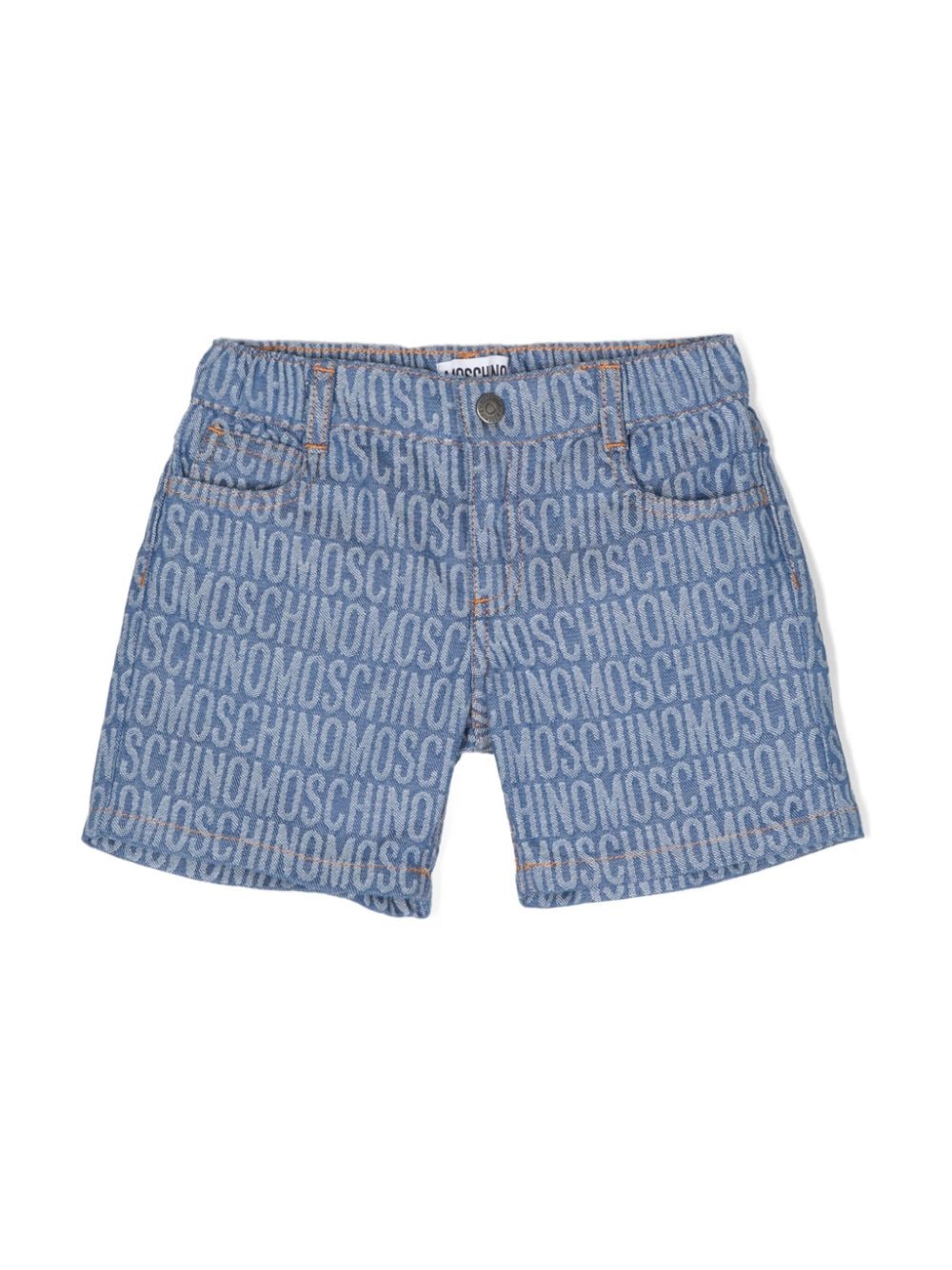 Moschino Kids Jeans-Shorts mit Jacquard-Logo - Blau von Moschino Kids