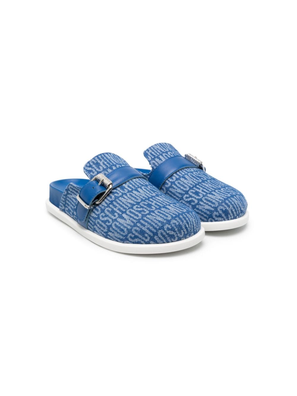 Moschino Kids Jeans-Slipper mit Jacquard-Logo - Blau von Moschino Kids