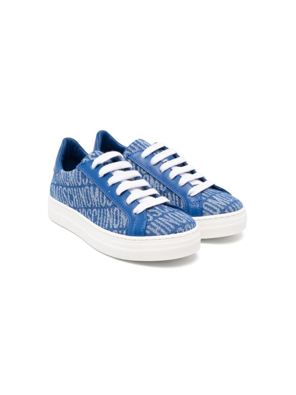 Moschino Kids Jeans-Sneakers mit Jacquard-Logo - Blau von Moschino Kids