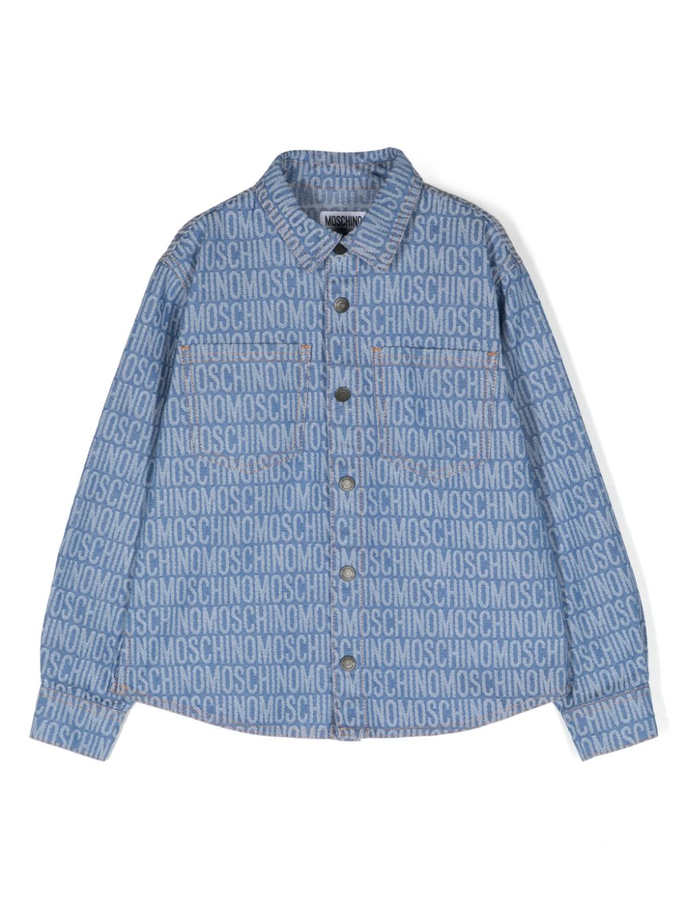 Moschino Kids Jeanshemd aus Logo-Jacquard - Blau von Moschino Kids