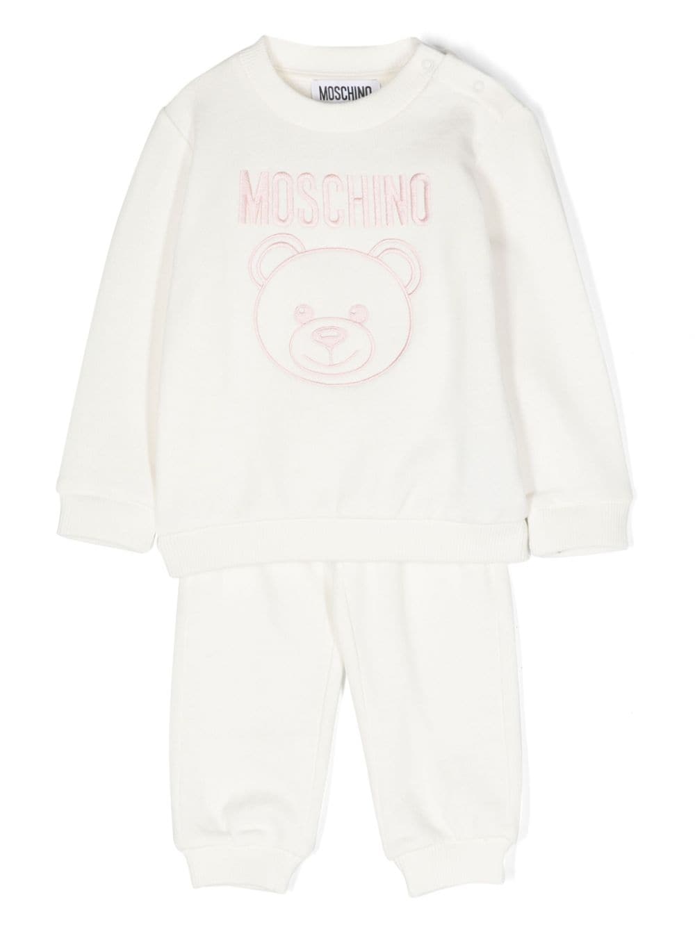 Moschino Kids Jogginganzug mit Logo-Stickerei - Weiß von Moschino Kids