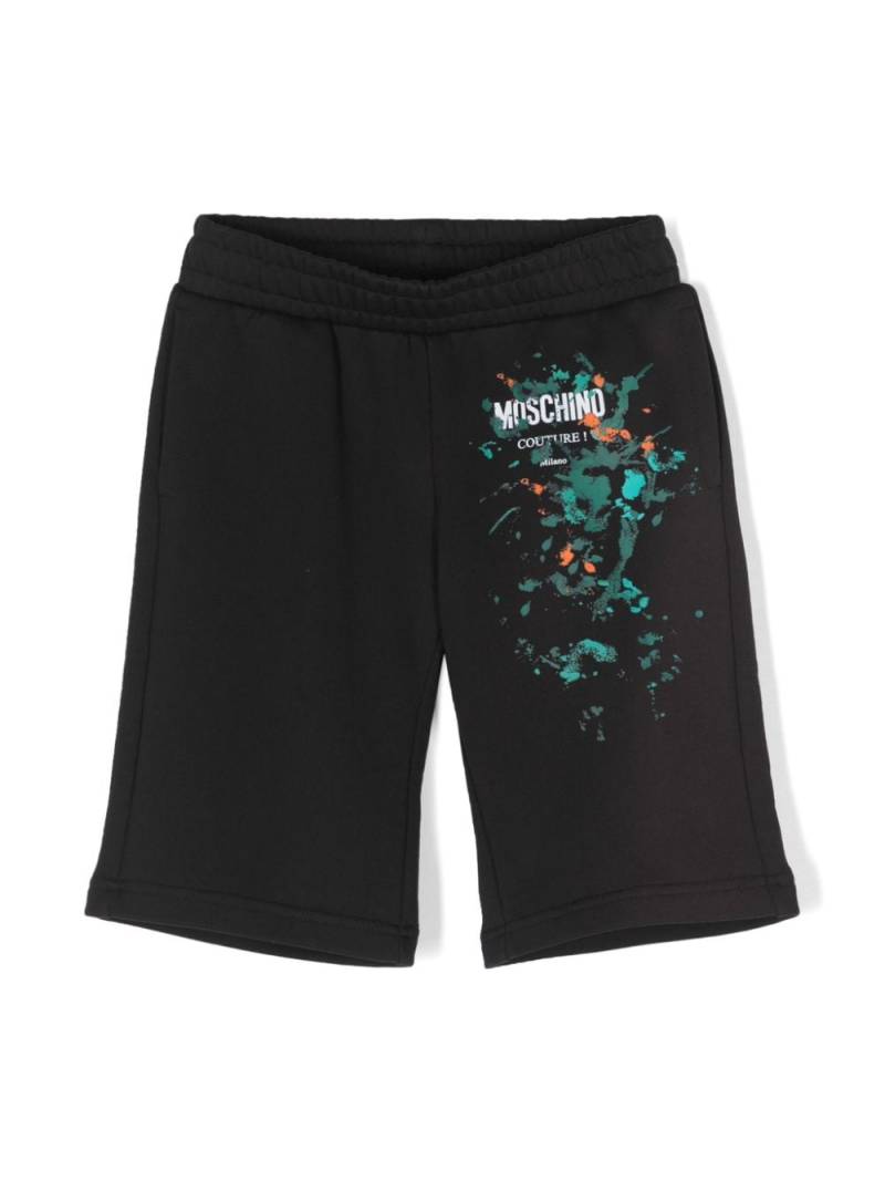 Moschino Kids Joggingshorts mit Logo-Print - Schwarz von Moschino Kids