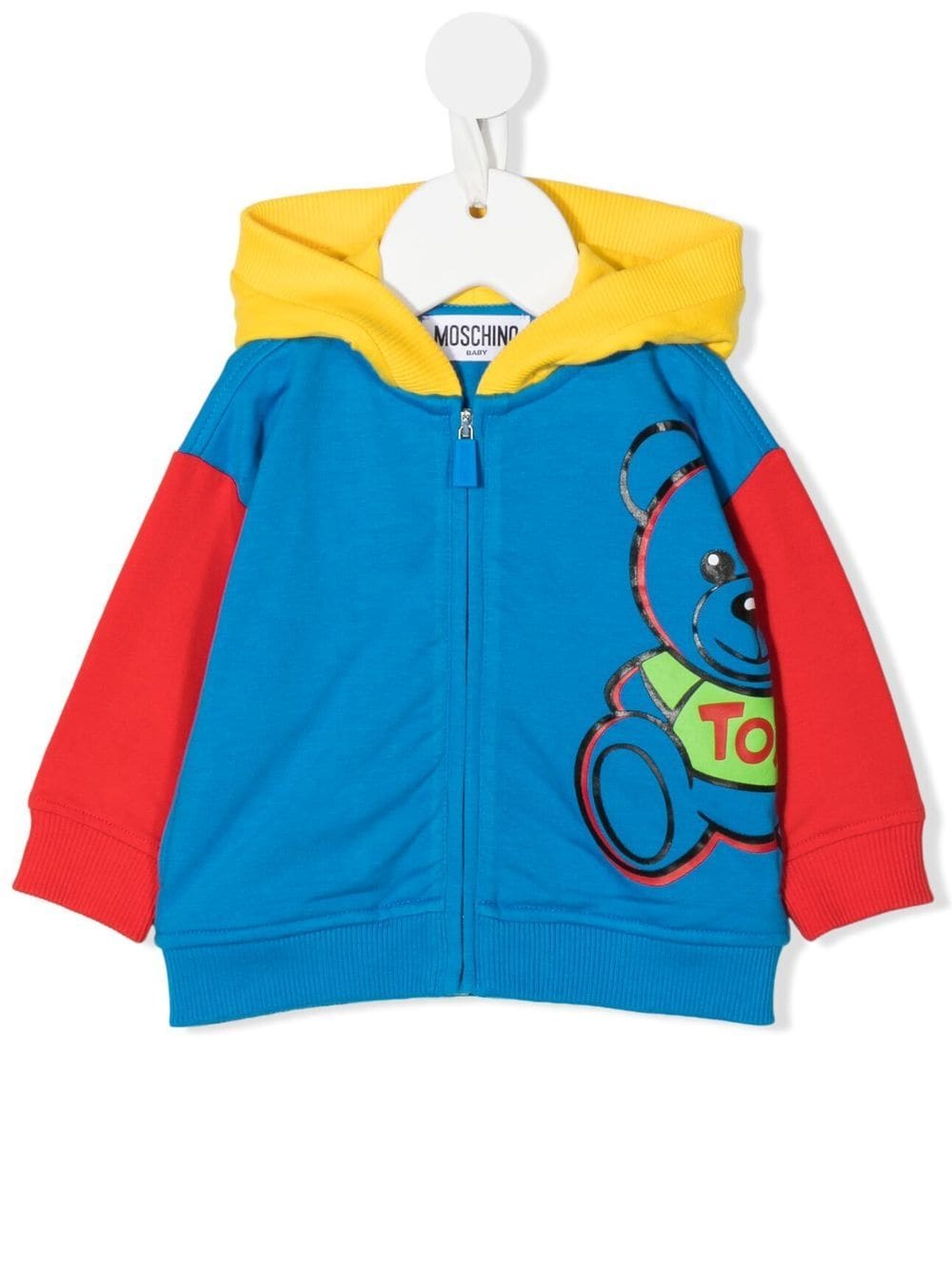 Moschino Kids Kapuzenjacke in Colour-Block-Optik - Blau von Moschino Kids